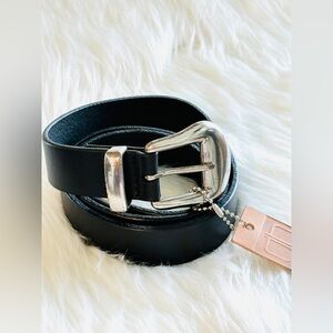 BRAVE Leather - Black Pebbled Leather Silver Buckle - JOELLE